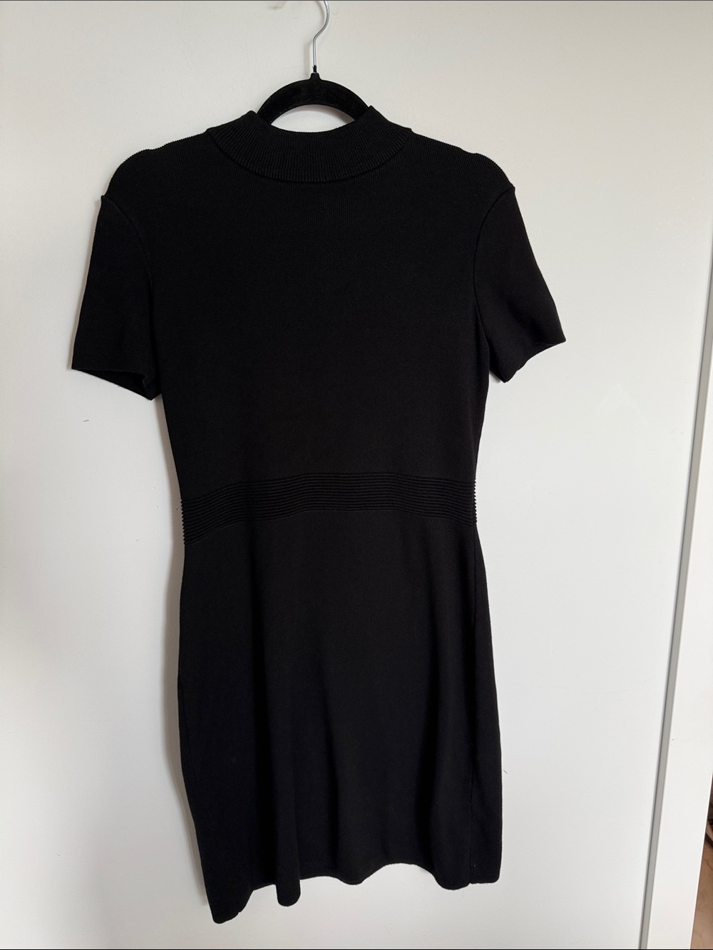 Karl Lagerfeld Paris Black Knit Fit & Flare Dress Size S